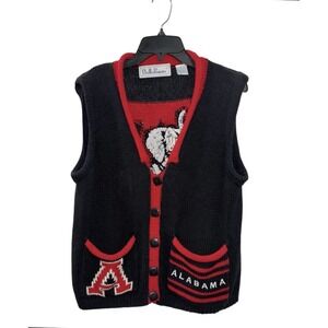 VTG Alabama Crimson Tide BellePointe M Sweater Vest 90s Knit Ramie Cotton Unisex
